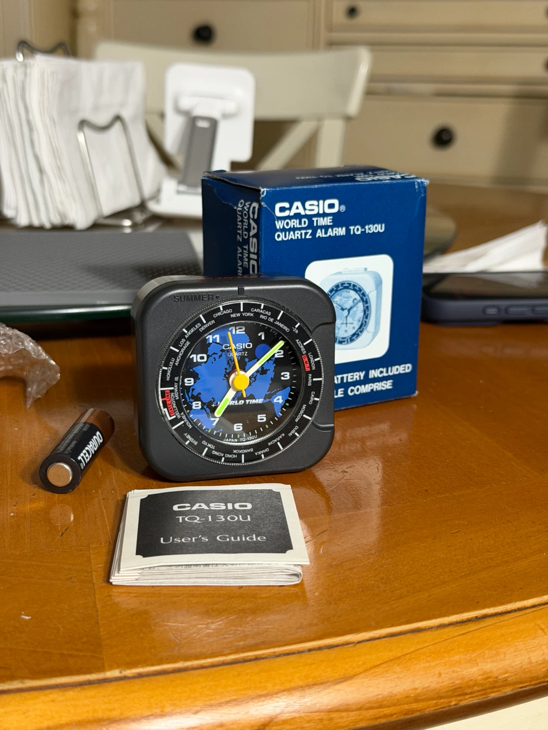 Casio World Time Quartz Alarm Clock TQ-130U