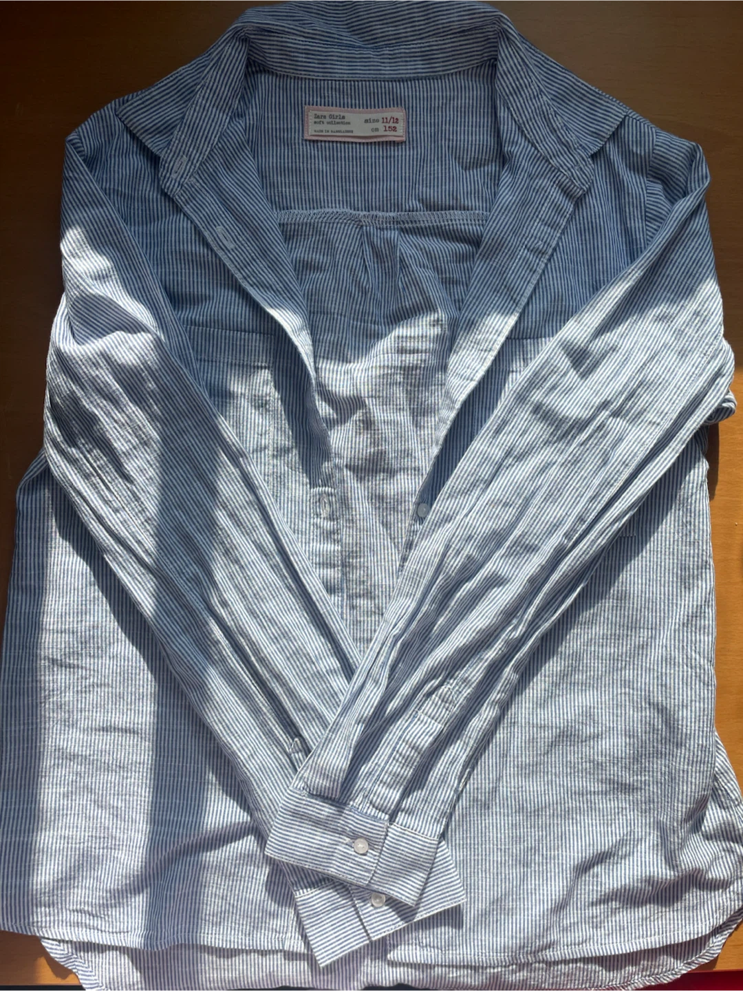 Zara Girls Striped Button-Up Shirt