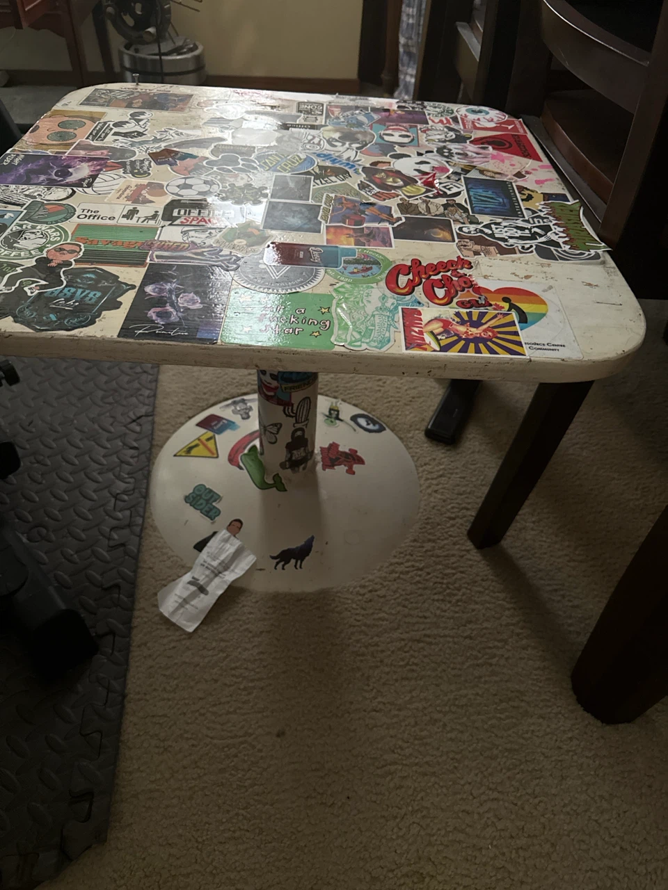 Sticker-Covered Table