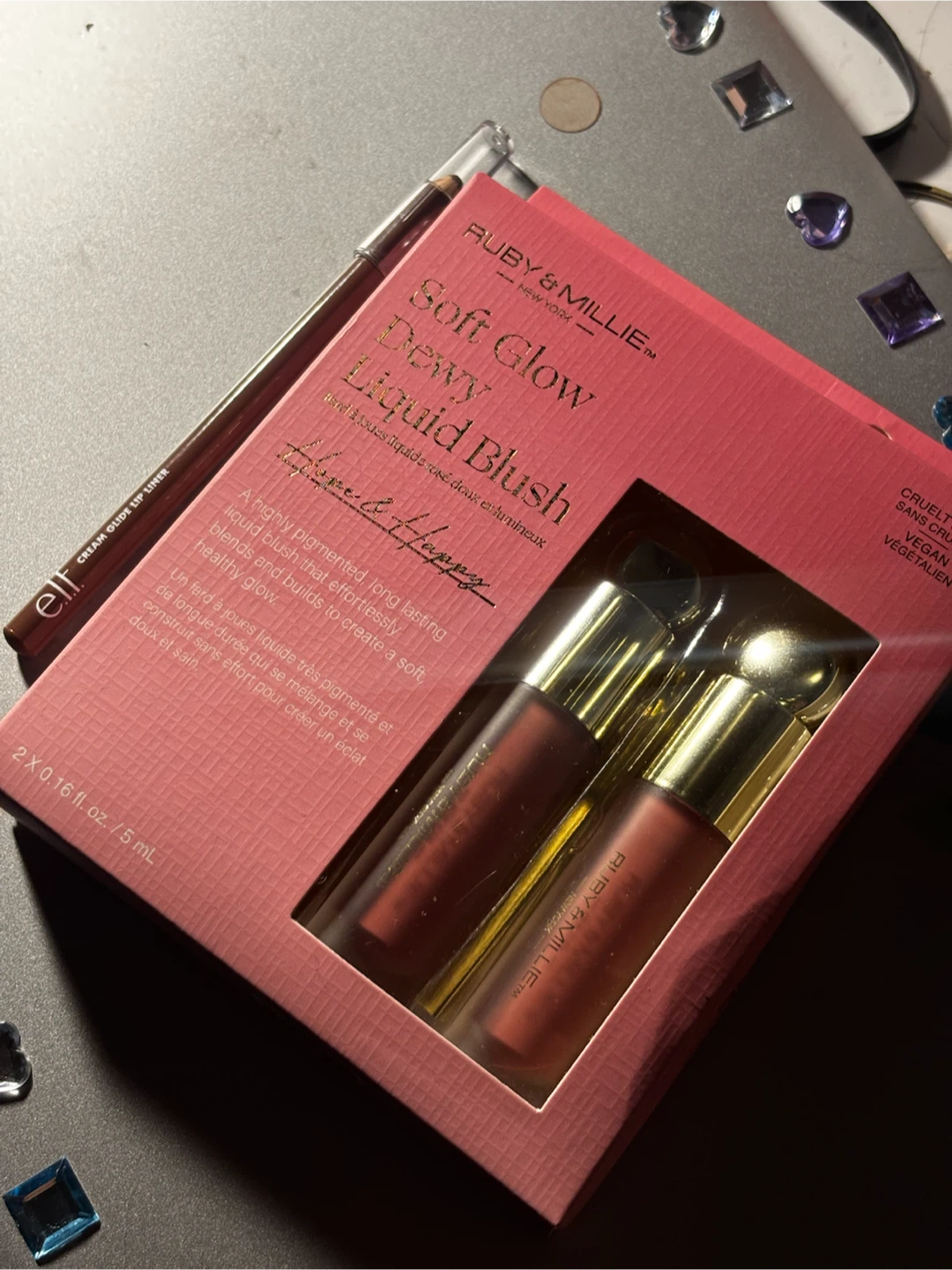 e.l.f. Lip Liner & Ruby & Millie Liquid Blush