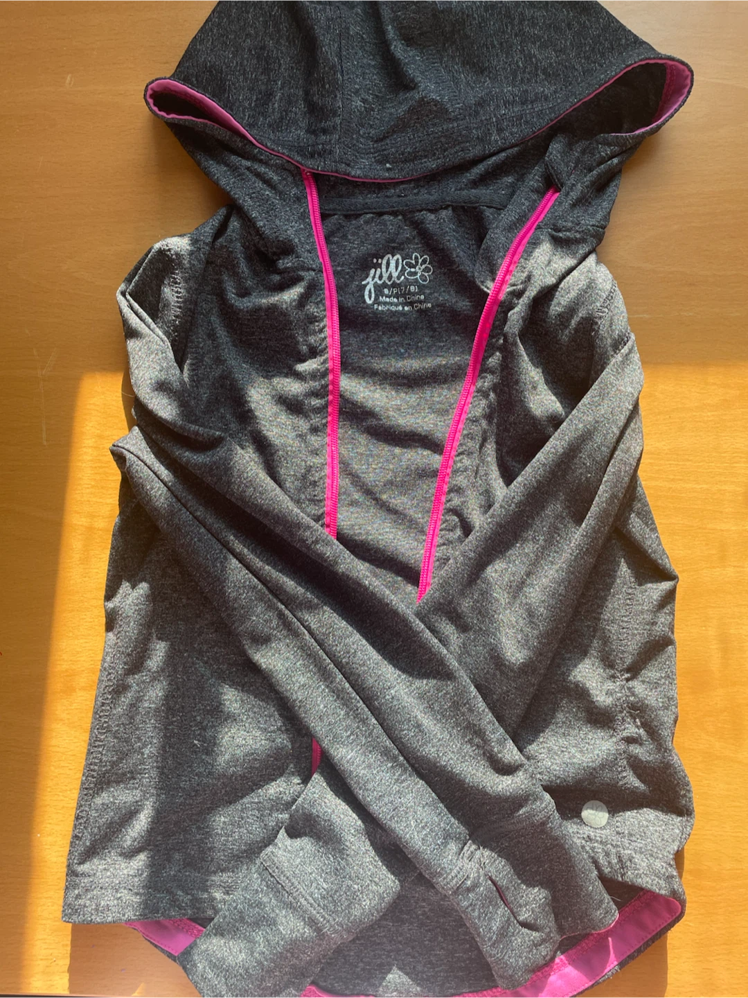 Grey Full-Zip Sports Jacket Kids