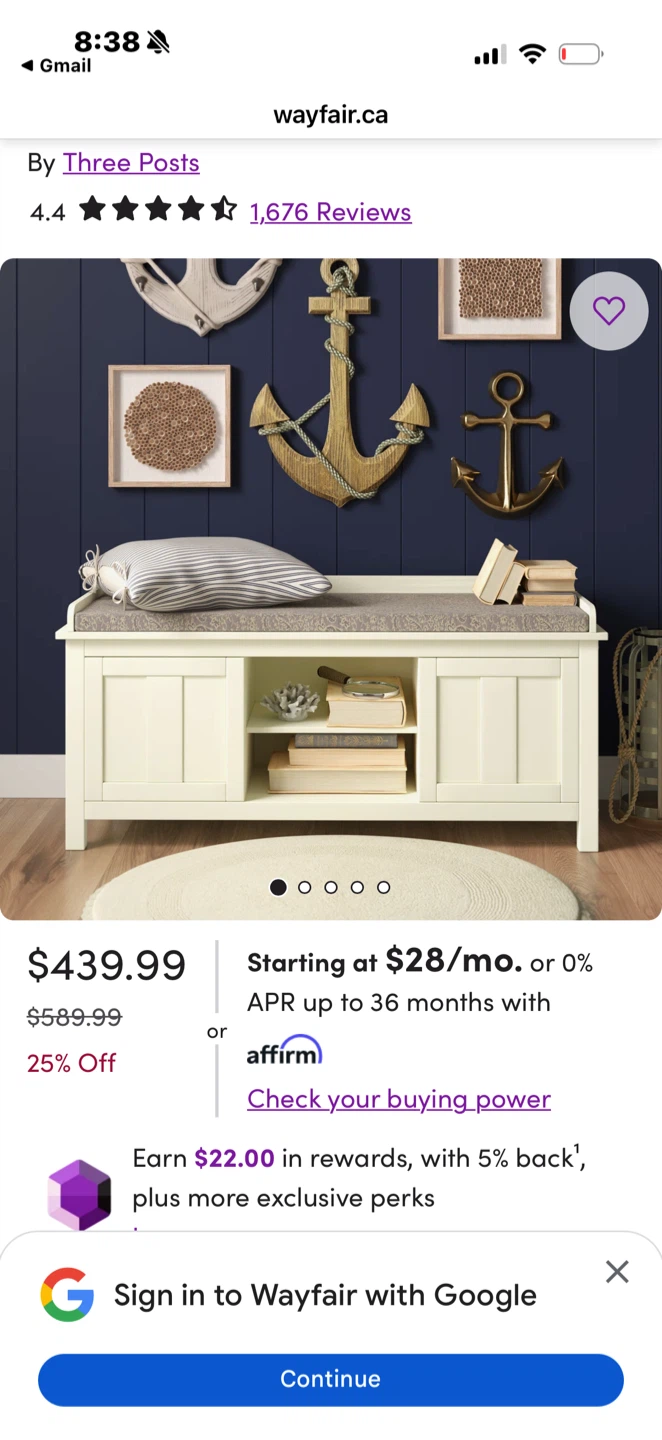 Lebow Upholstered Storage Bench - Cream