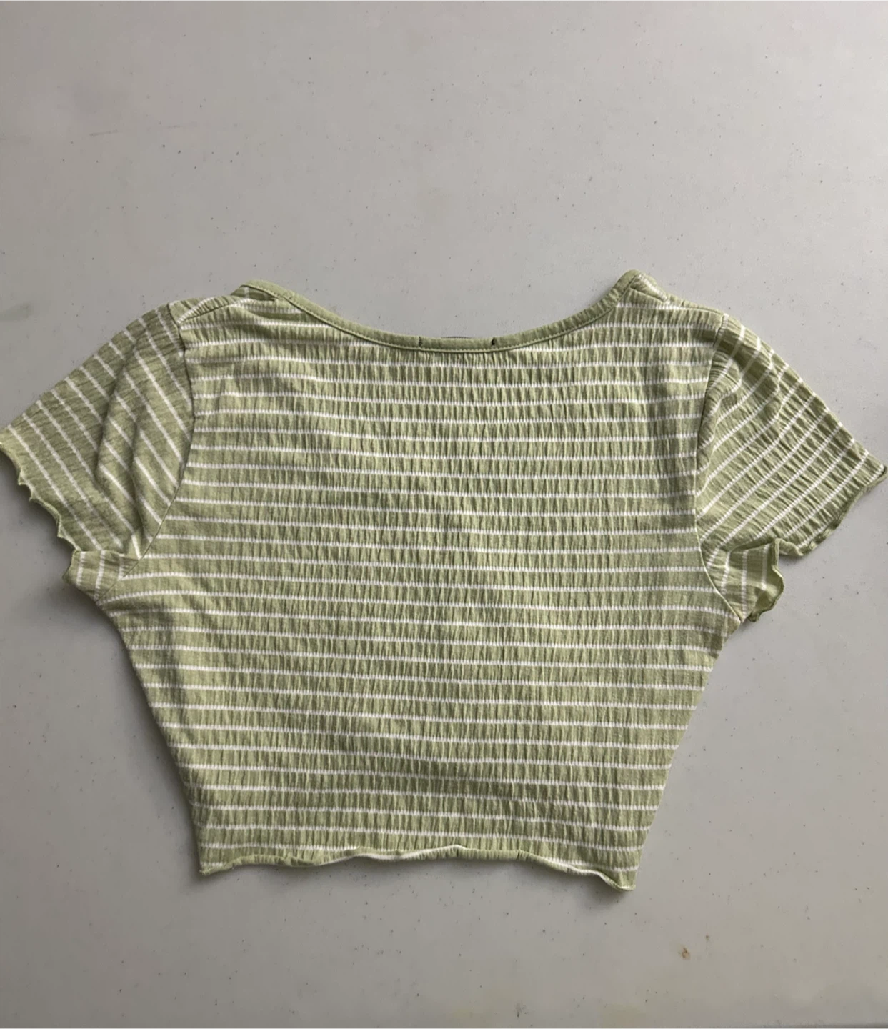 Ambiance Women's Striped White & Green Crop Top - photo 2