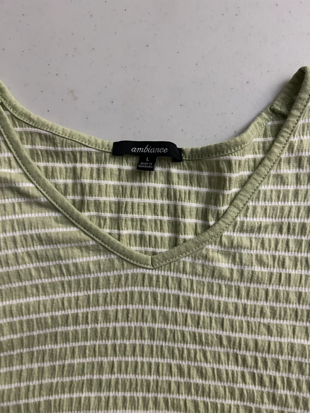 Ambiance Women's Striped White & Green Crop Top - photo 3
