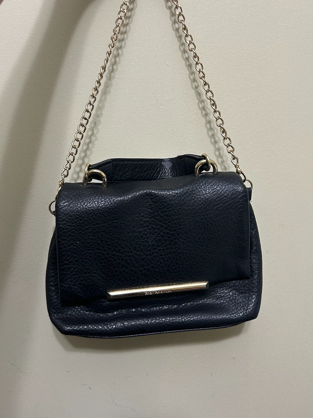Black Faux Leather Crossbody Bag - photo 4
