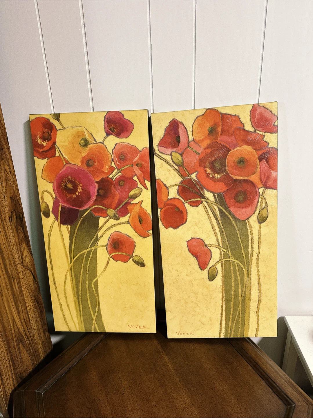 Set of 2 Floral Canvas Wall Art