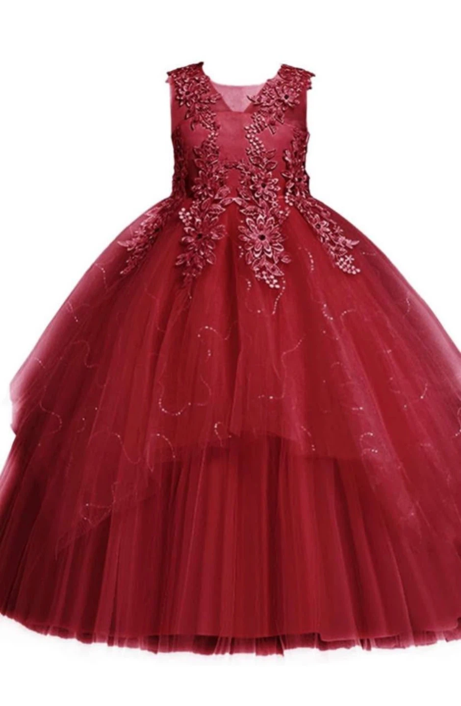 Red Flower Girl Dress 5-6 Years