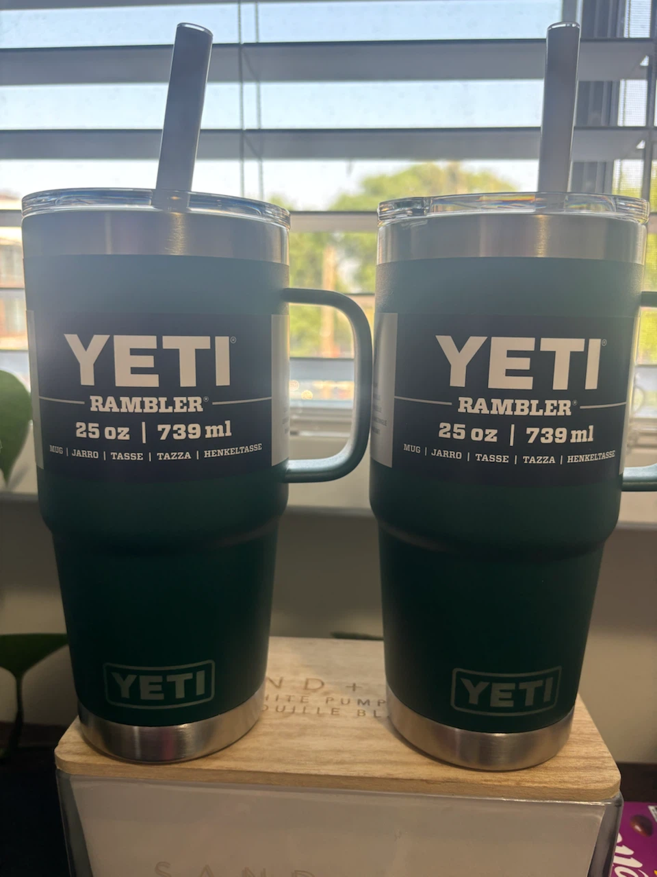 Hunter green - Yeti Rambler 25 oz Mugs with Straws - Green
