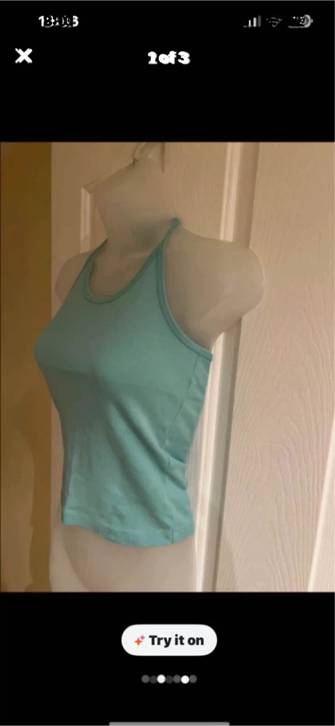 Women's Blue Halter Tank Top