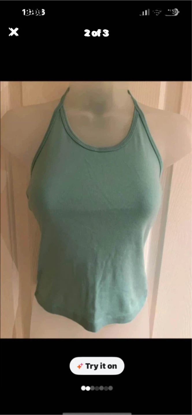 Women's Blue Halter Tank Top - photo 2