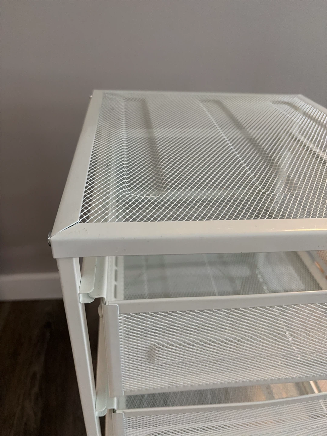 Ikea White 3-Drawer Metal Mesh Storage Cart - photo 2