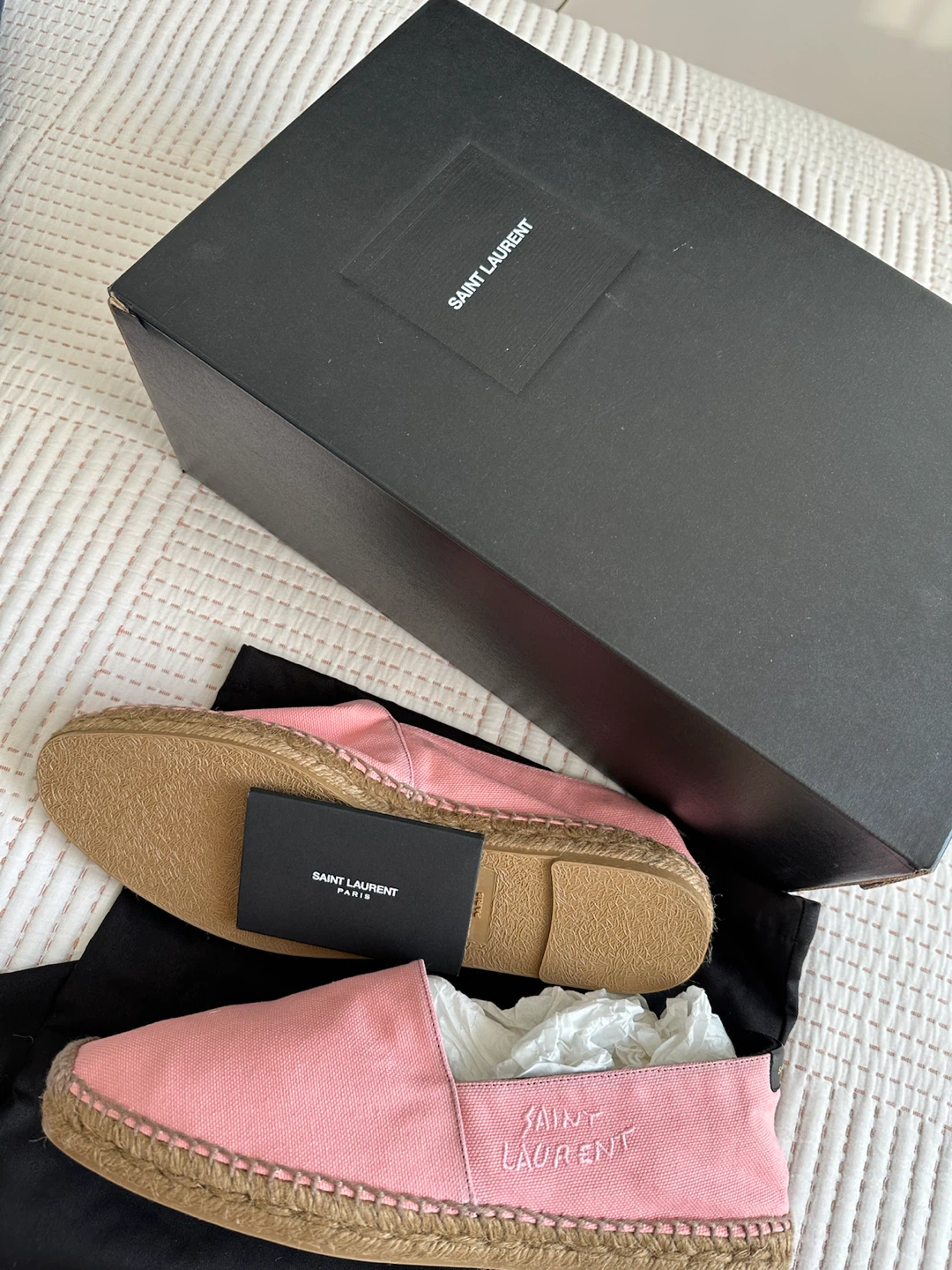 Authentic Saint Laurent Pink Canvas Espadrilles - Size 43.5 - photo 2