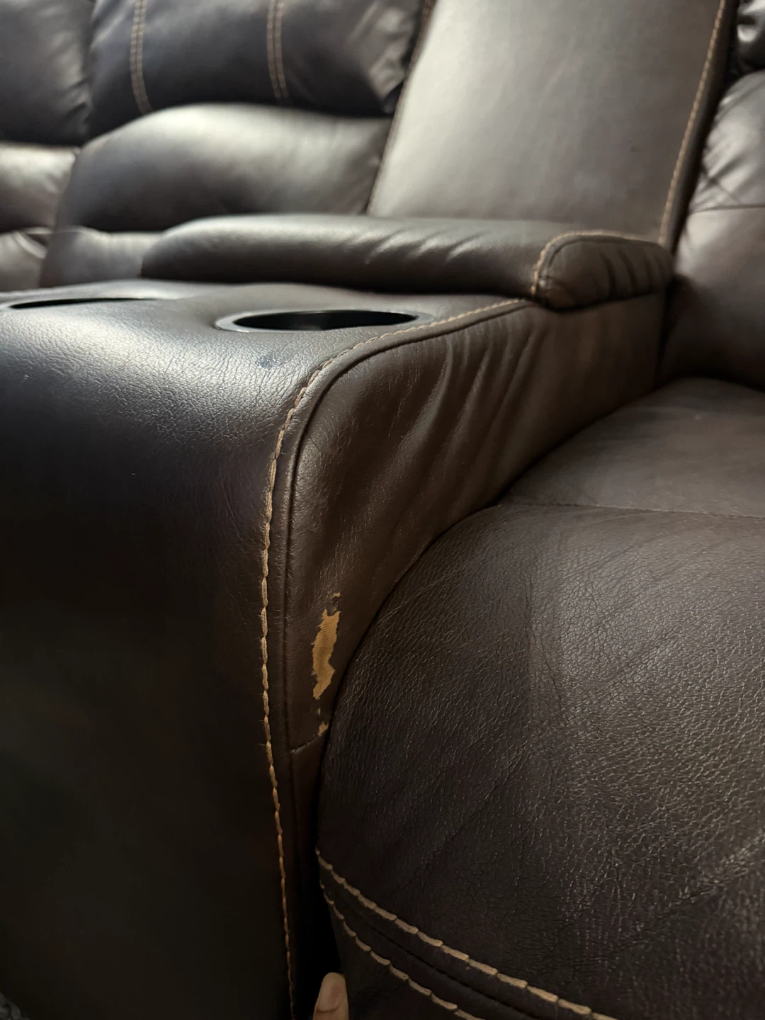Moving Sale✨Brown Leather Sectional Recliner Sofa - photo 4