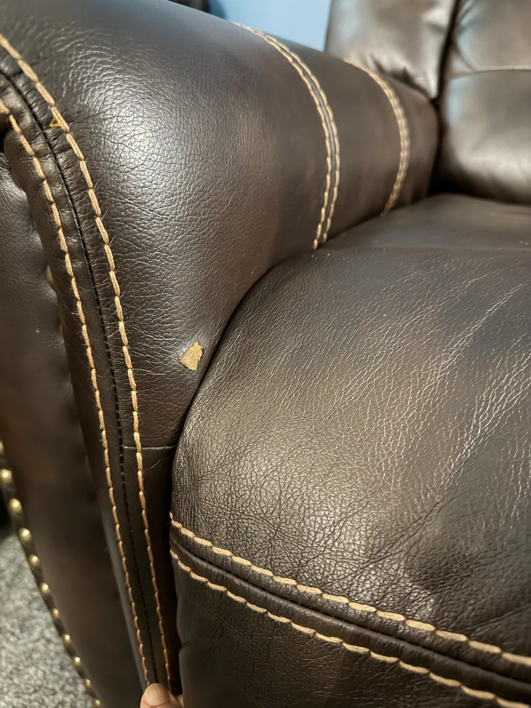 Moving Sale✨Brown Leather Sectional Recliner Sofa - photo 5