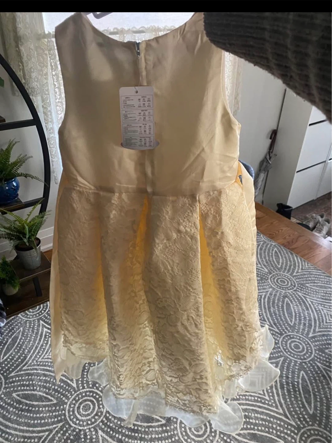 Cream Lace Dress with Pearl Belt - photo 3