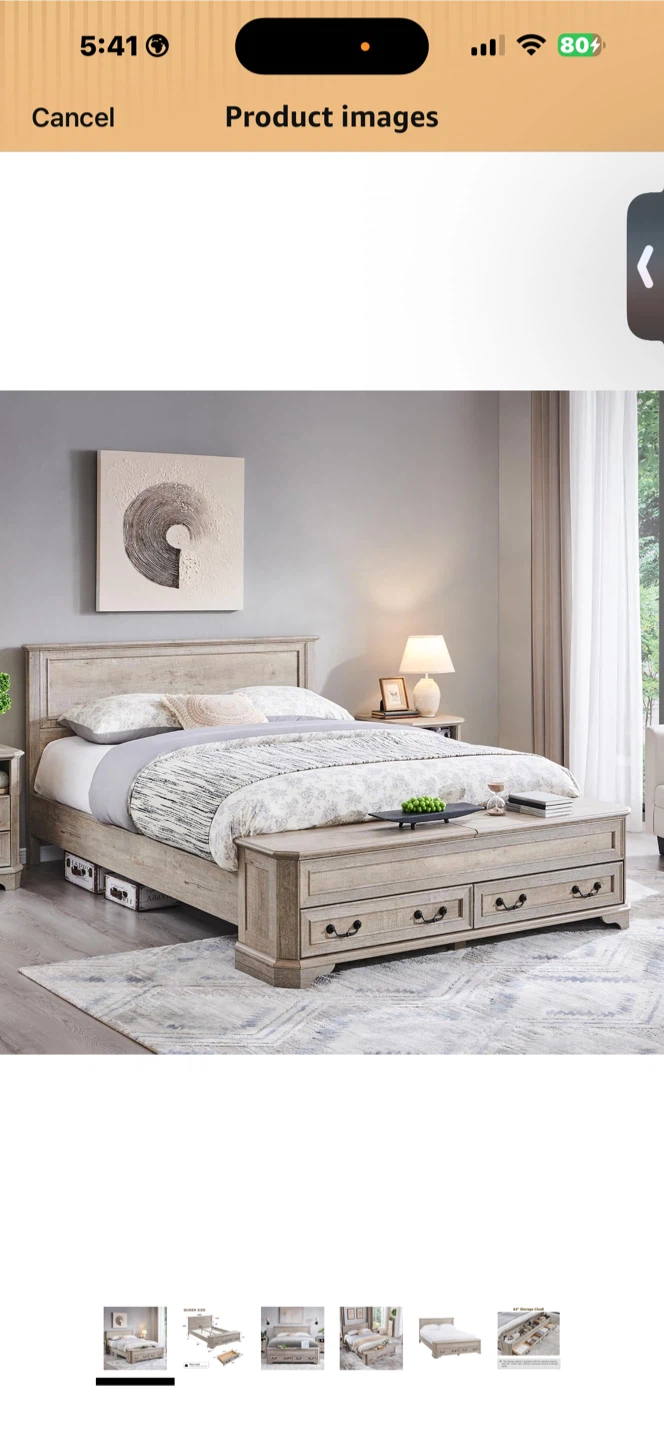 Queen Size Bed Frame with Storage Bench - photo 3