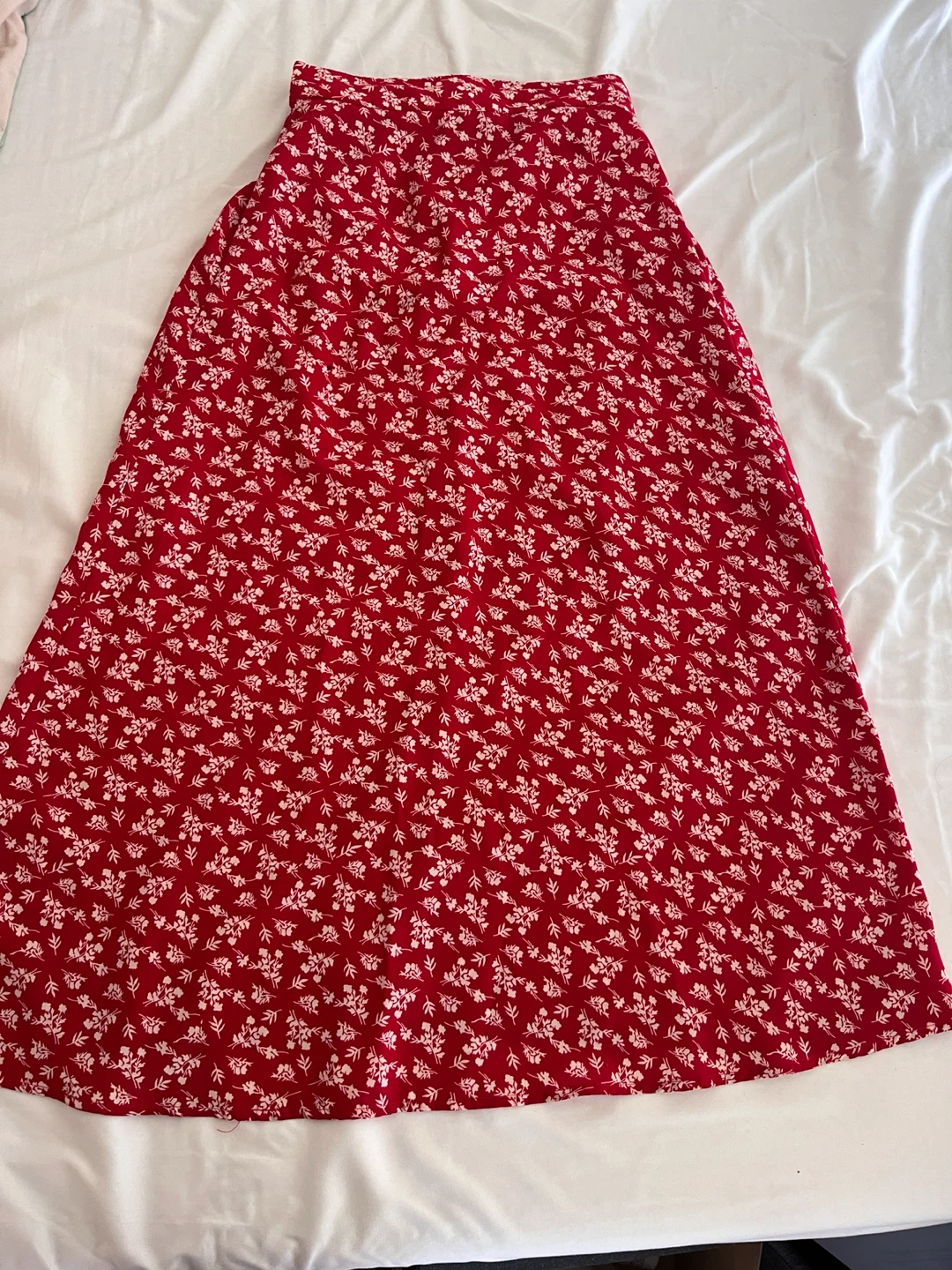 Red Floral Maxi Skirt