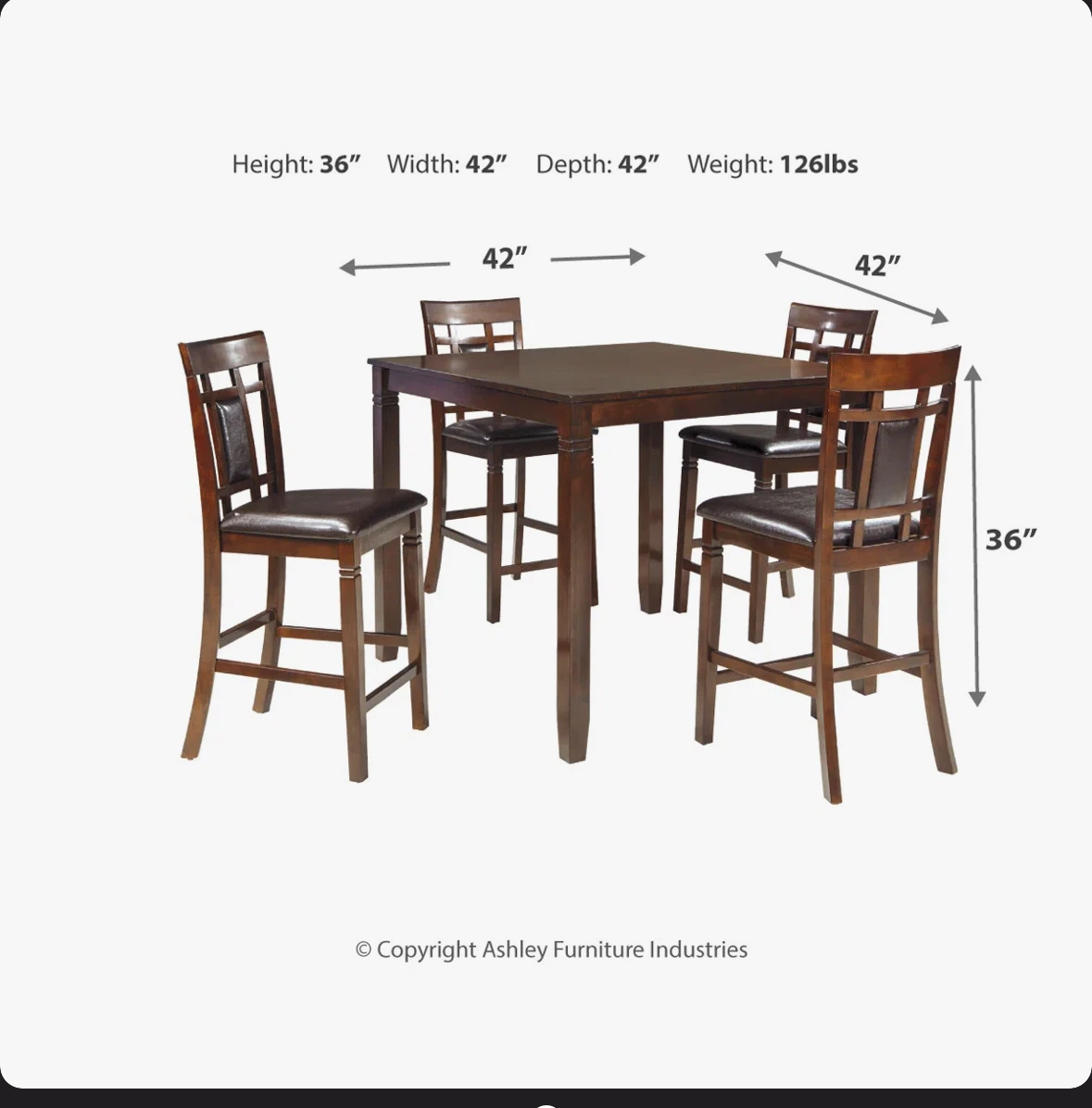 Counter Height Dining Set (Table & 4 Stools)