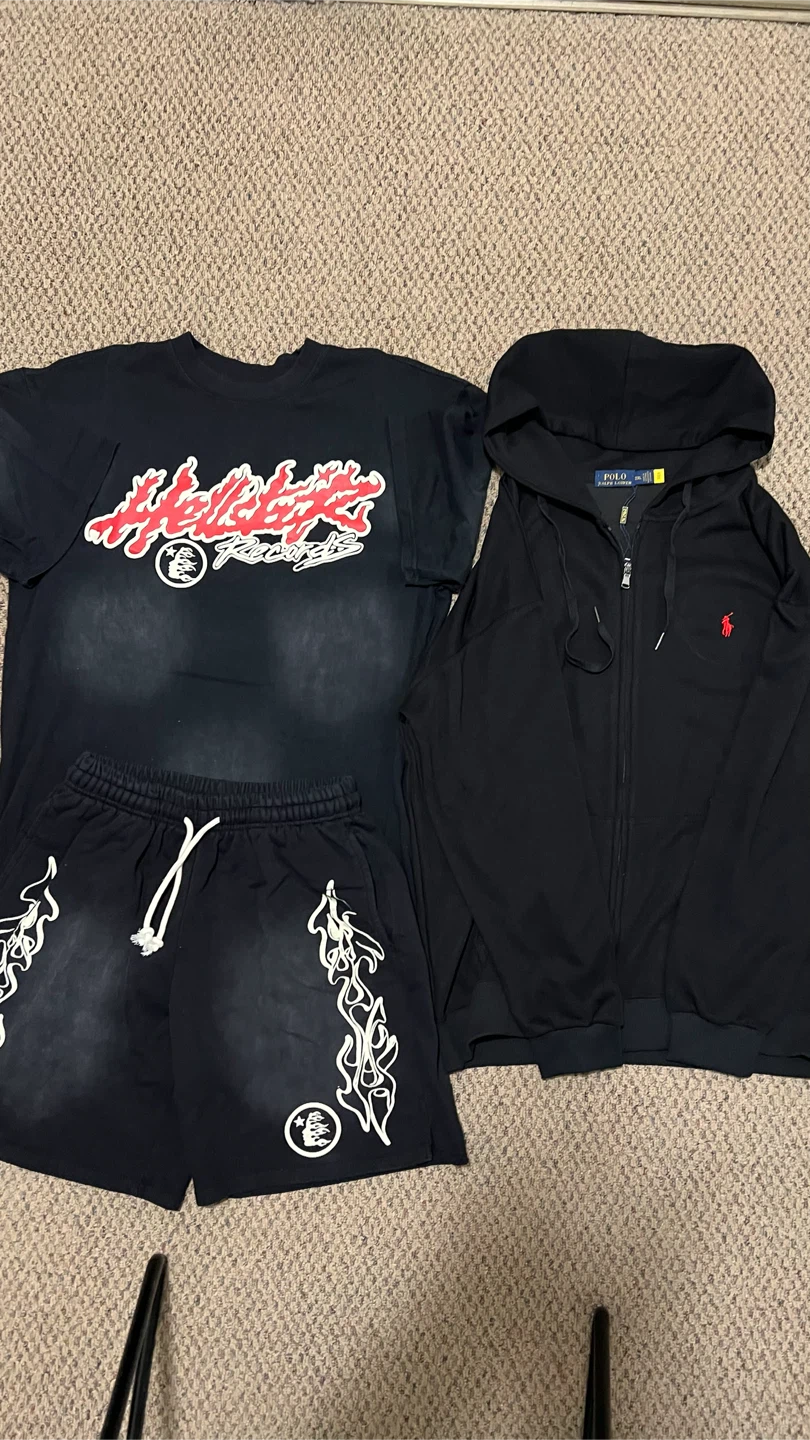 Hellstar Records Set & Ralph Lauren Zip-Up Hoodie