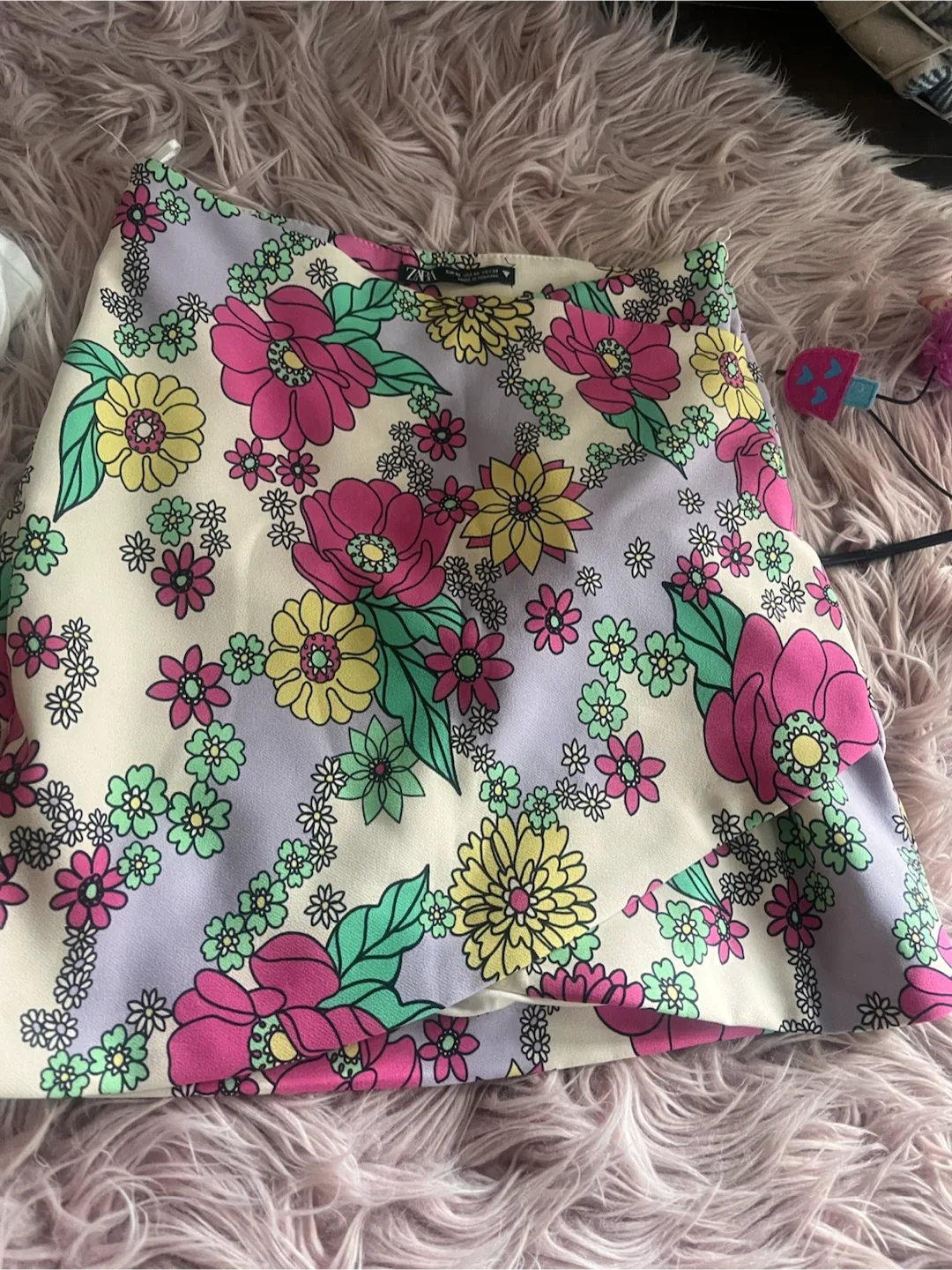 Zara Floral Print Mini Skirt