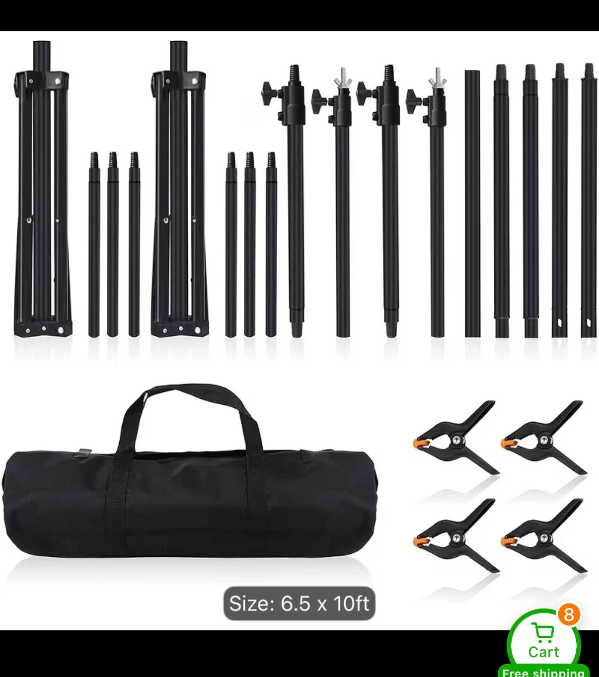 Photography Backdrop Stand Kit 6.5 x 10ft - photo 3