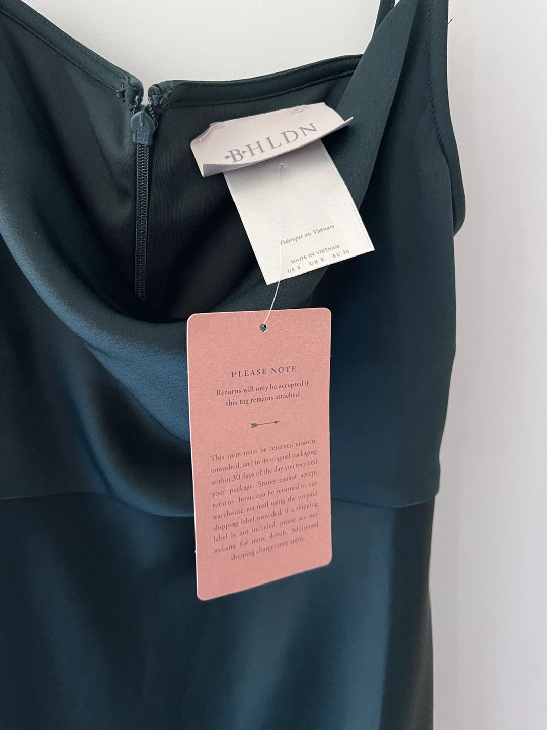 Anthropologie BHLDN Green Satin Slip Dress - photo 4