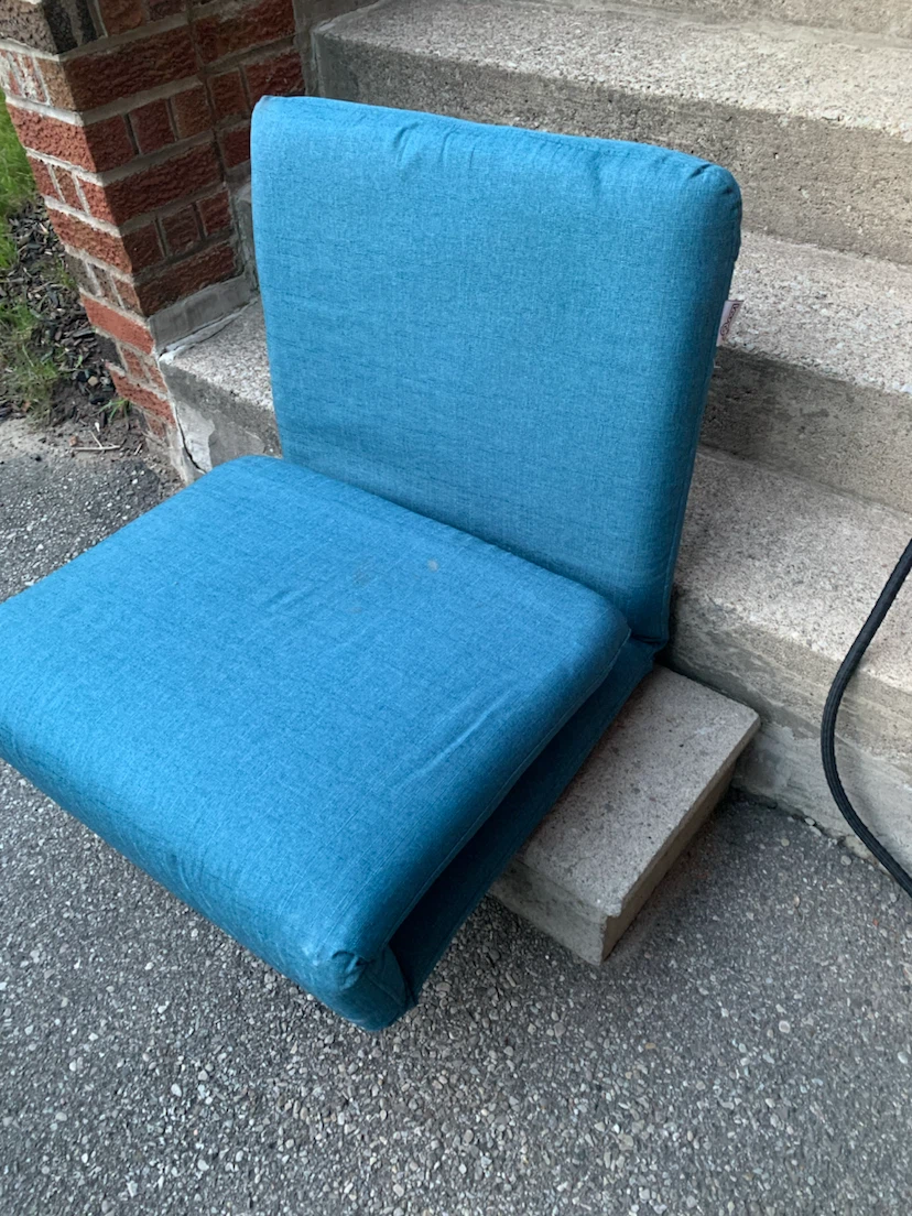 Blue Folding Futon Chair Bed