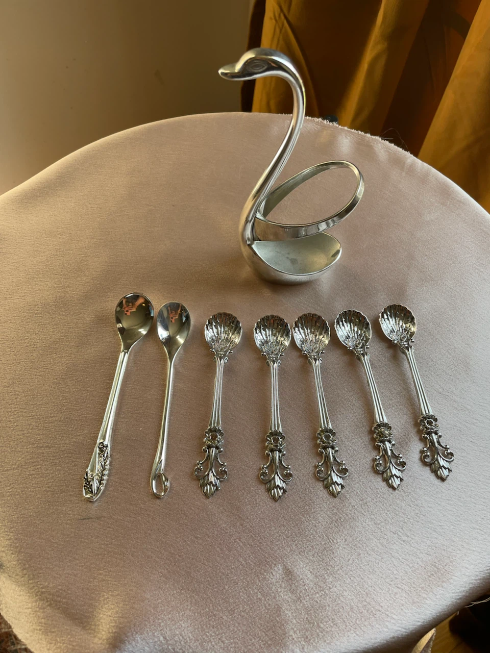 Swan Spoon Holder with 7 Spoons - photo 4