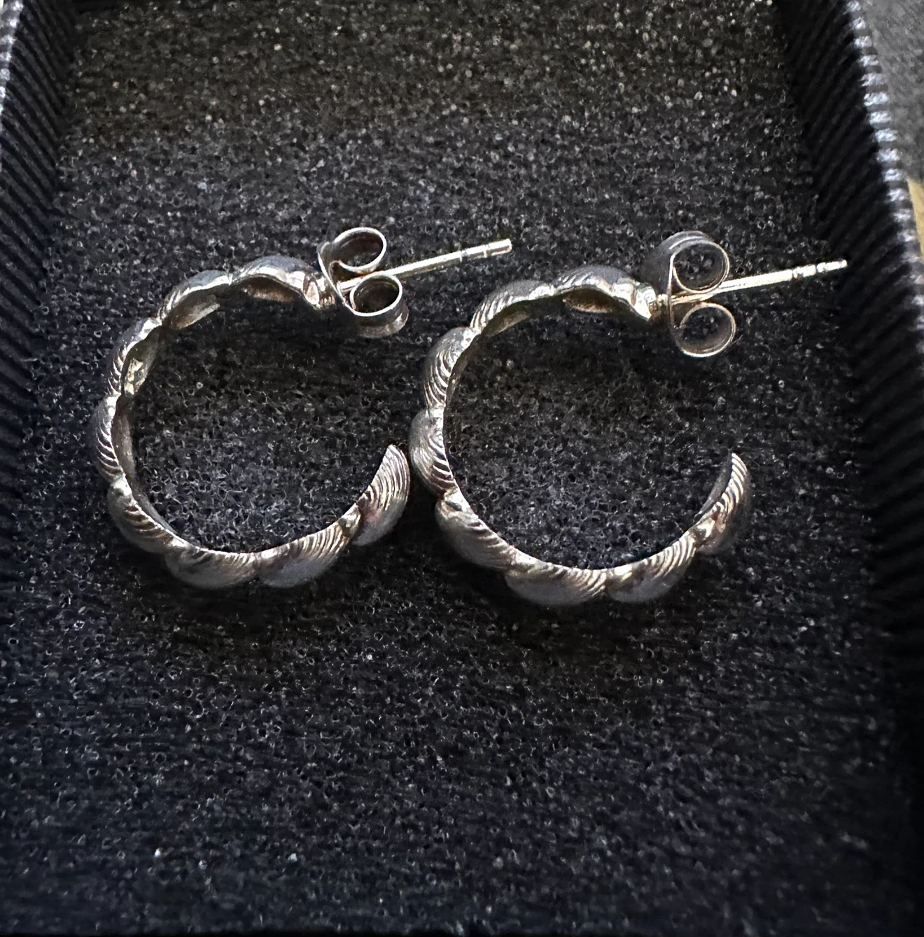 Sterling silver 925 Hoop Earrings shells - photo 3