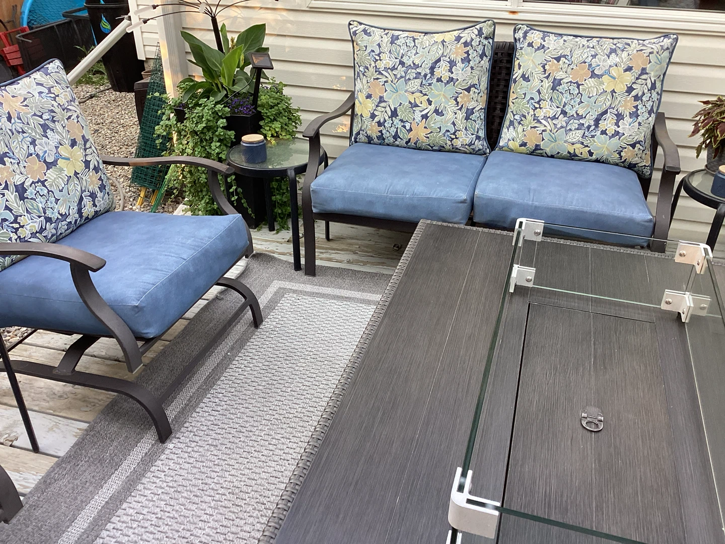 Patio Chairs with Floral Cushions
