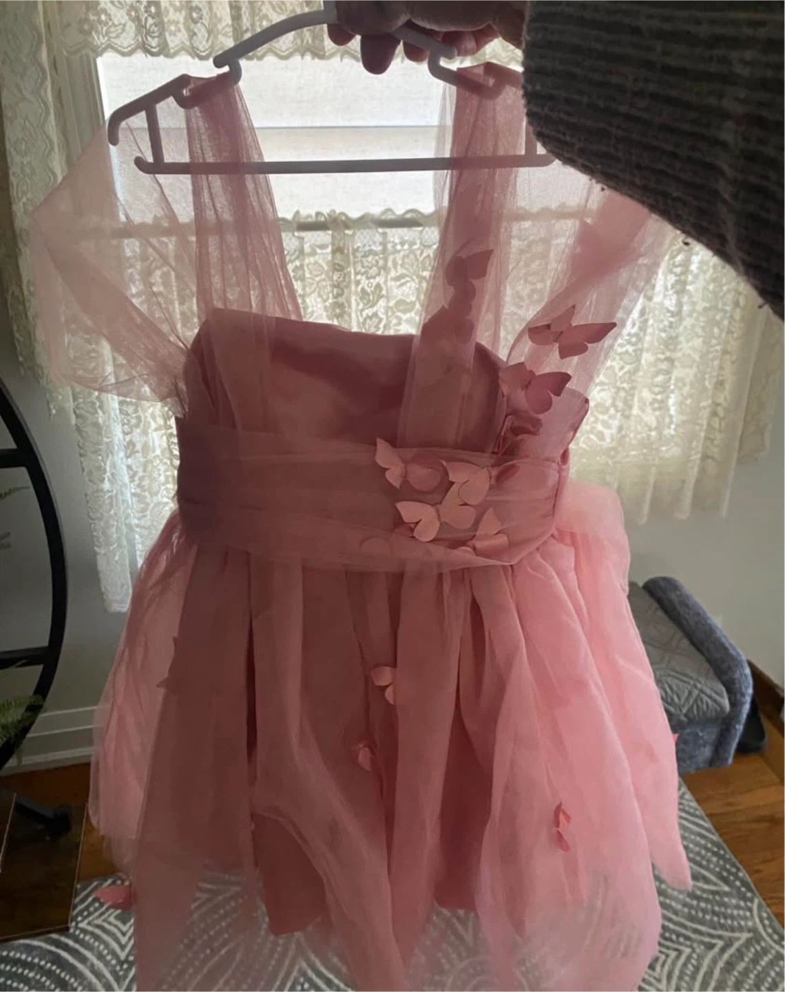 Pink Tulle Dress with Butterfly Appliqués - photo 2