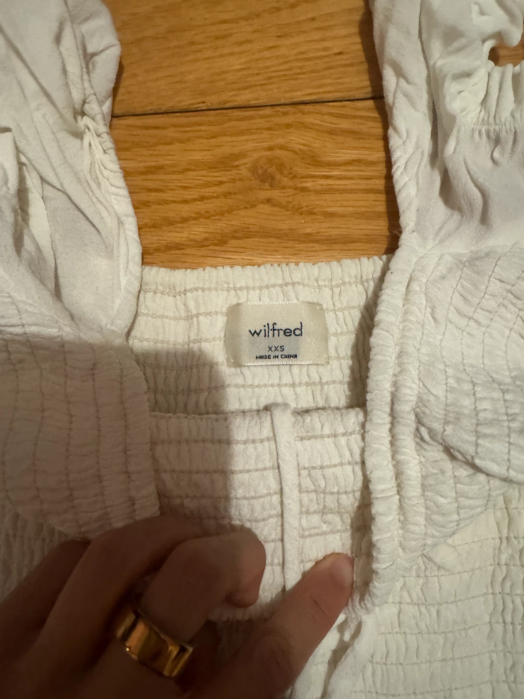 Wilfred White Smocked Off-the-Shoulder Top - photo 2