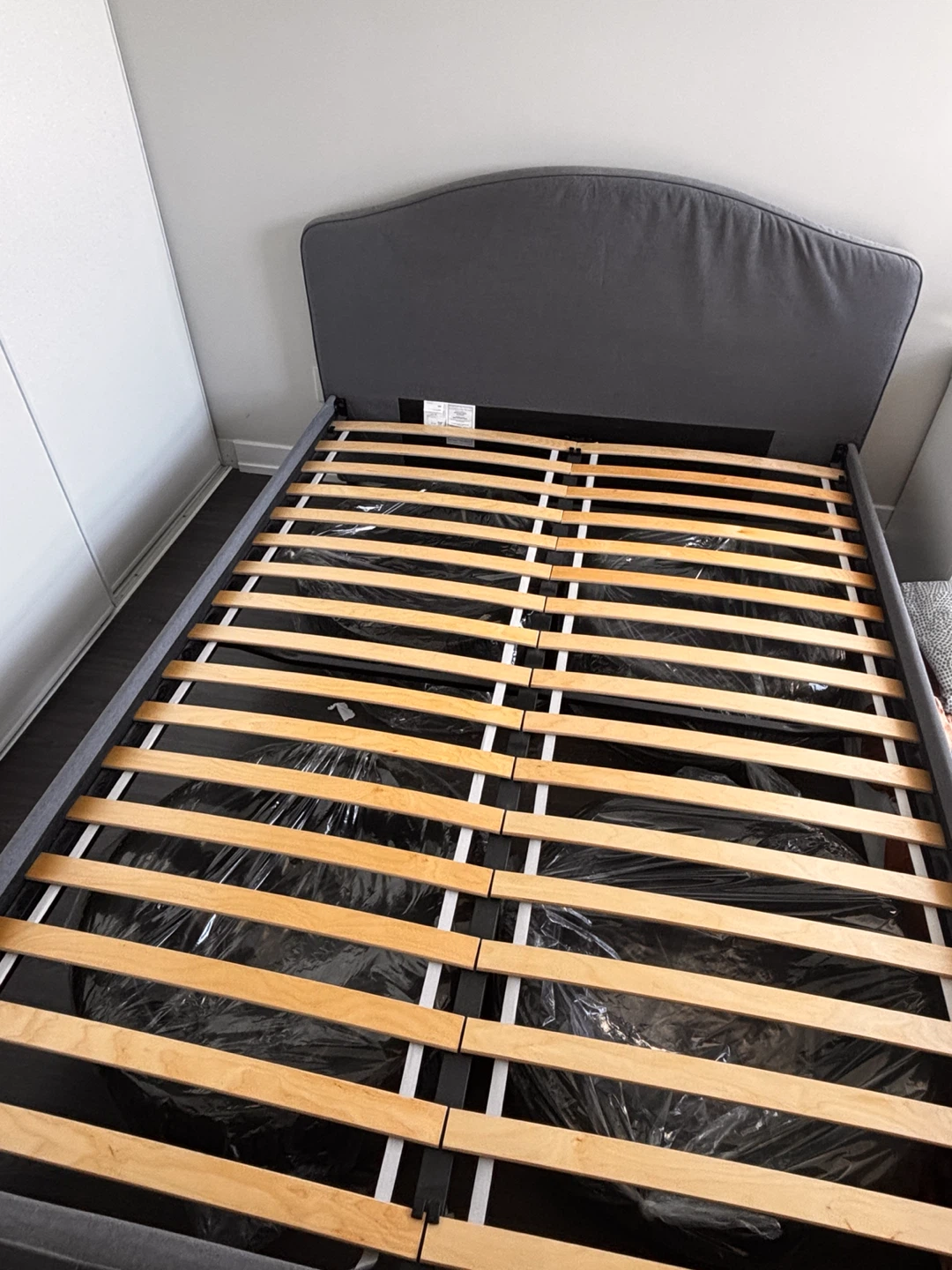 IKEA HAUGA Queen Upholstered Bed Frame – Gray with Free Delivery