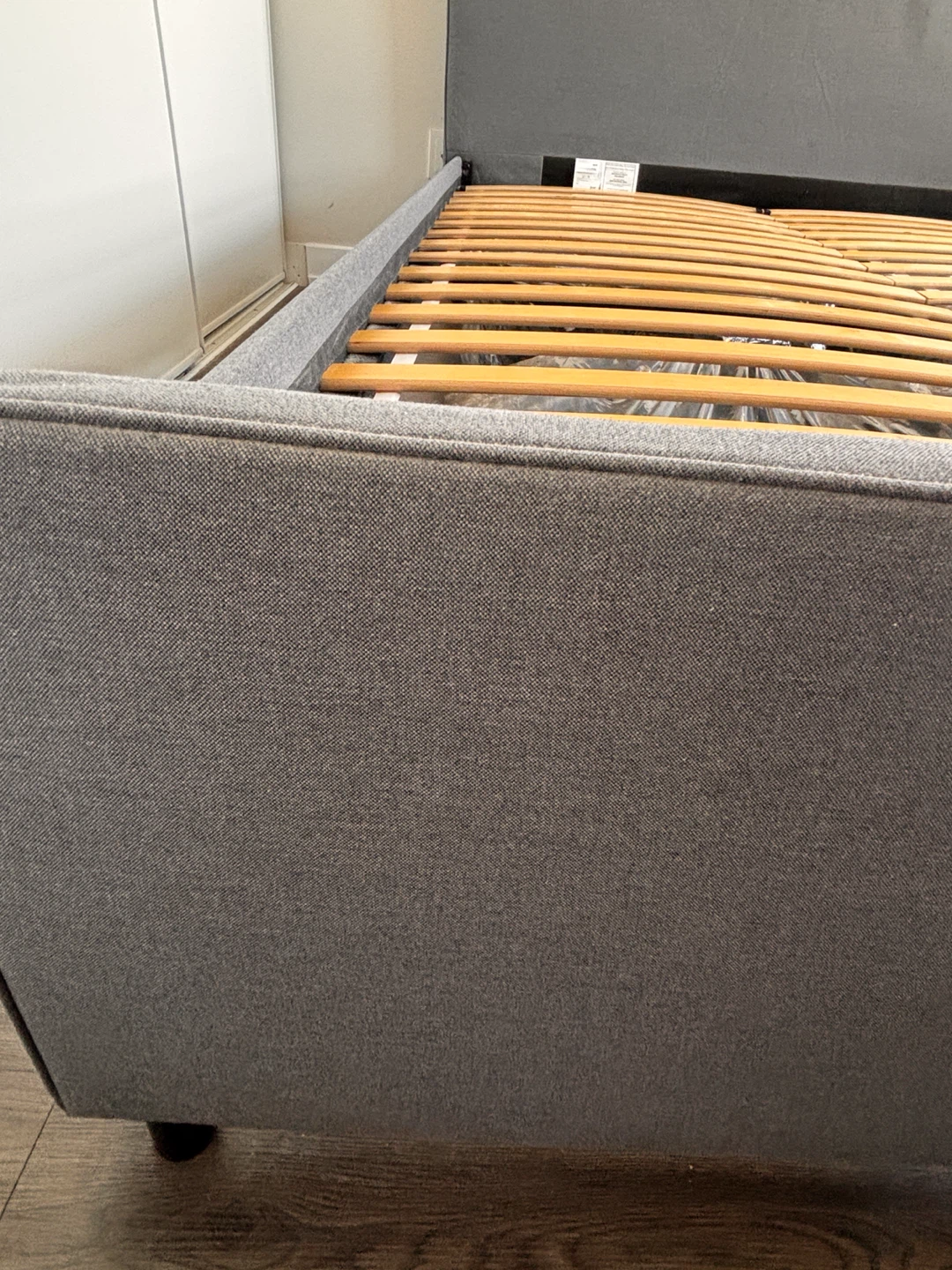 IKEA HAUGA Queen Upholstered Bed Frame – Gray with Free Delivery - photo 2