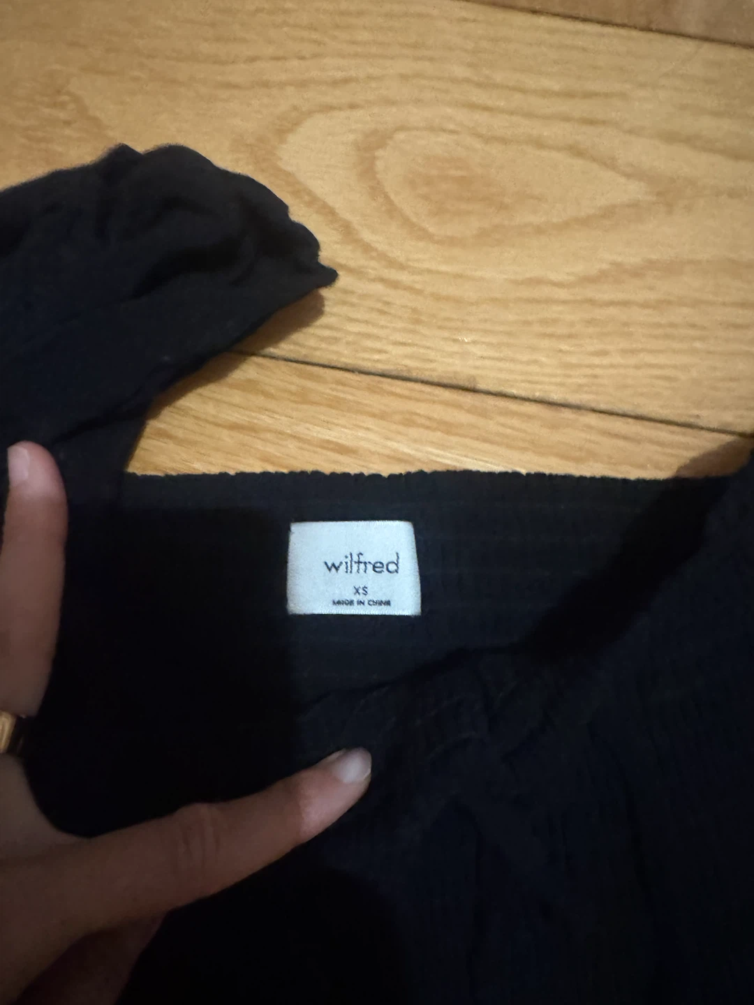 Wilfred Black Off-the-Shoulder Crop Top - photo 2