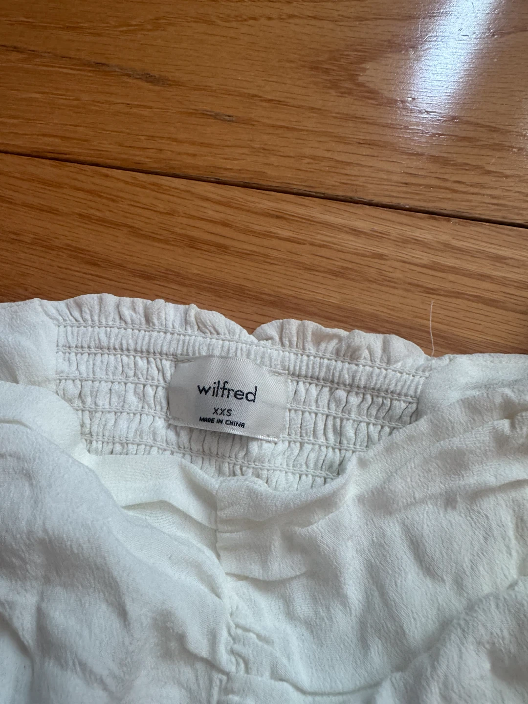 Wilfred White Ruched Off-Shoulder Top - photo 3