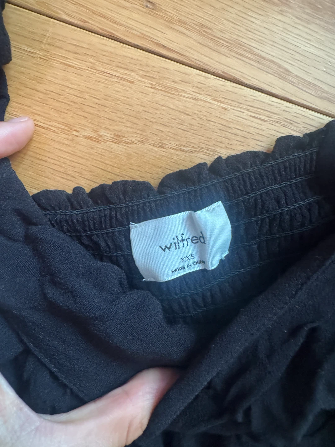 Wilfred Black Smocked Crop Top - photo 2