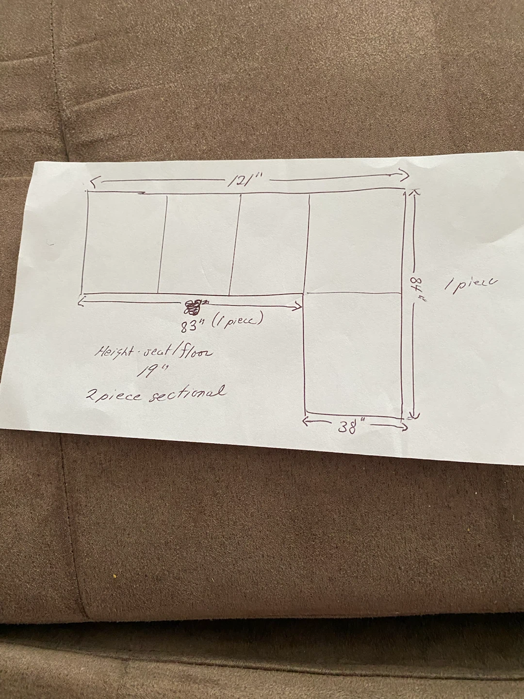 Brown Sectional Sofa - photo 3