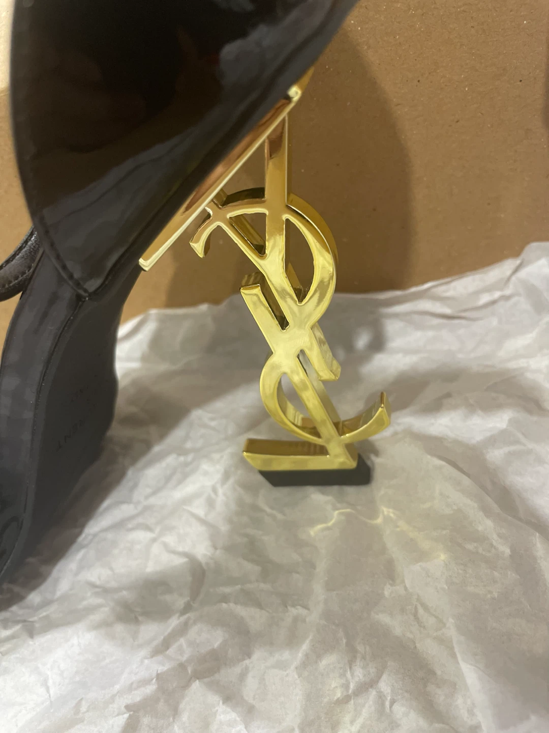 Saint Laurent Paris Black Patent Heels