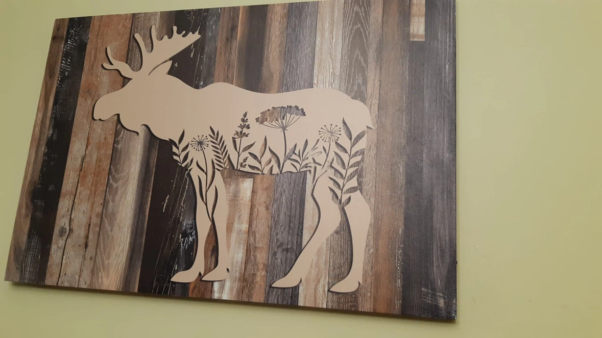 Moose Silhouette Canvas Wall Art with Lights - photo 2