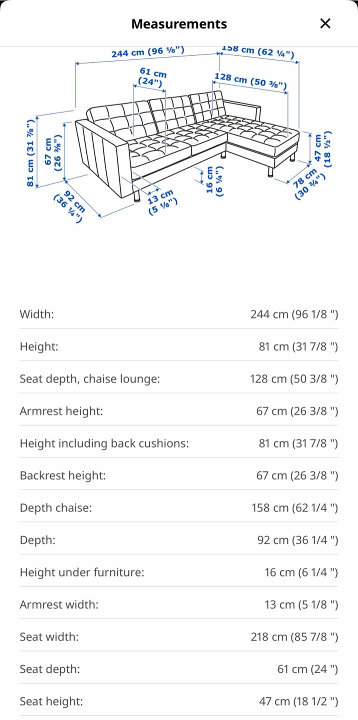 IKEA Sectional Sofa with Chaise - photo 4