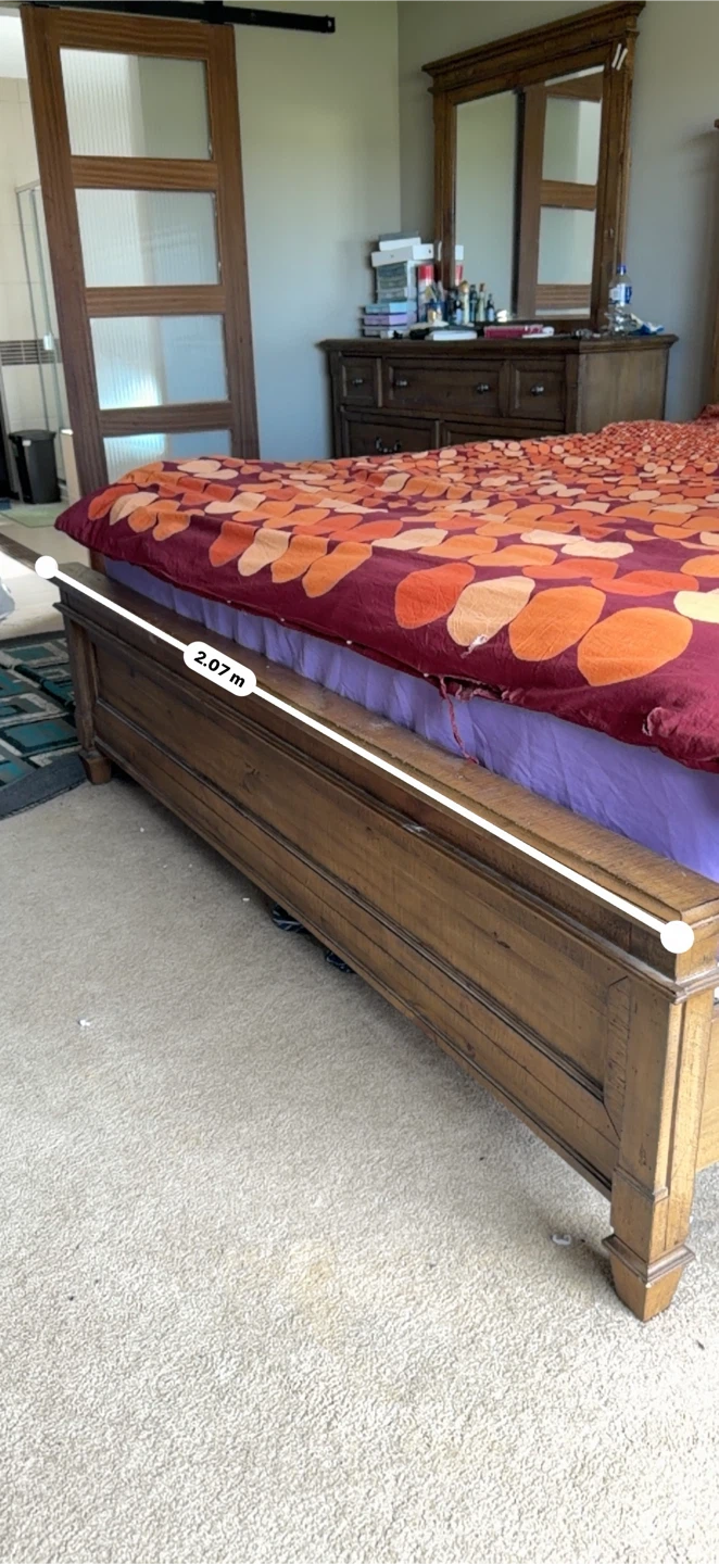 Wooden Bed Frame with Mattress - photo 3