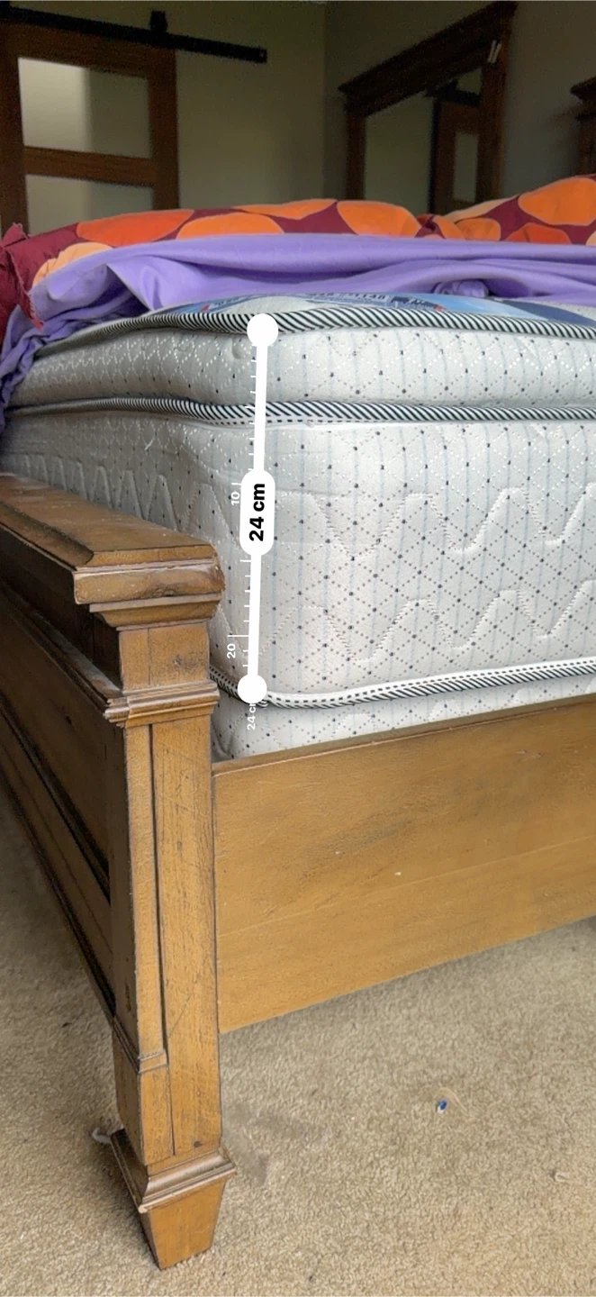 Wooden Bed Frame with Mattress - photo 4