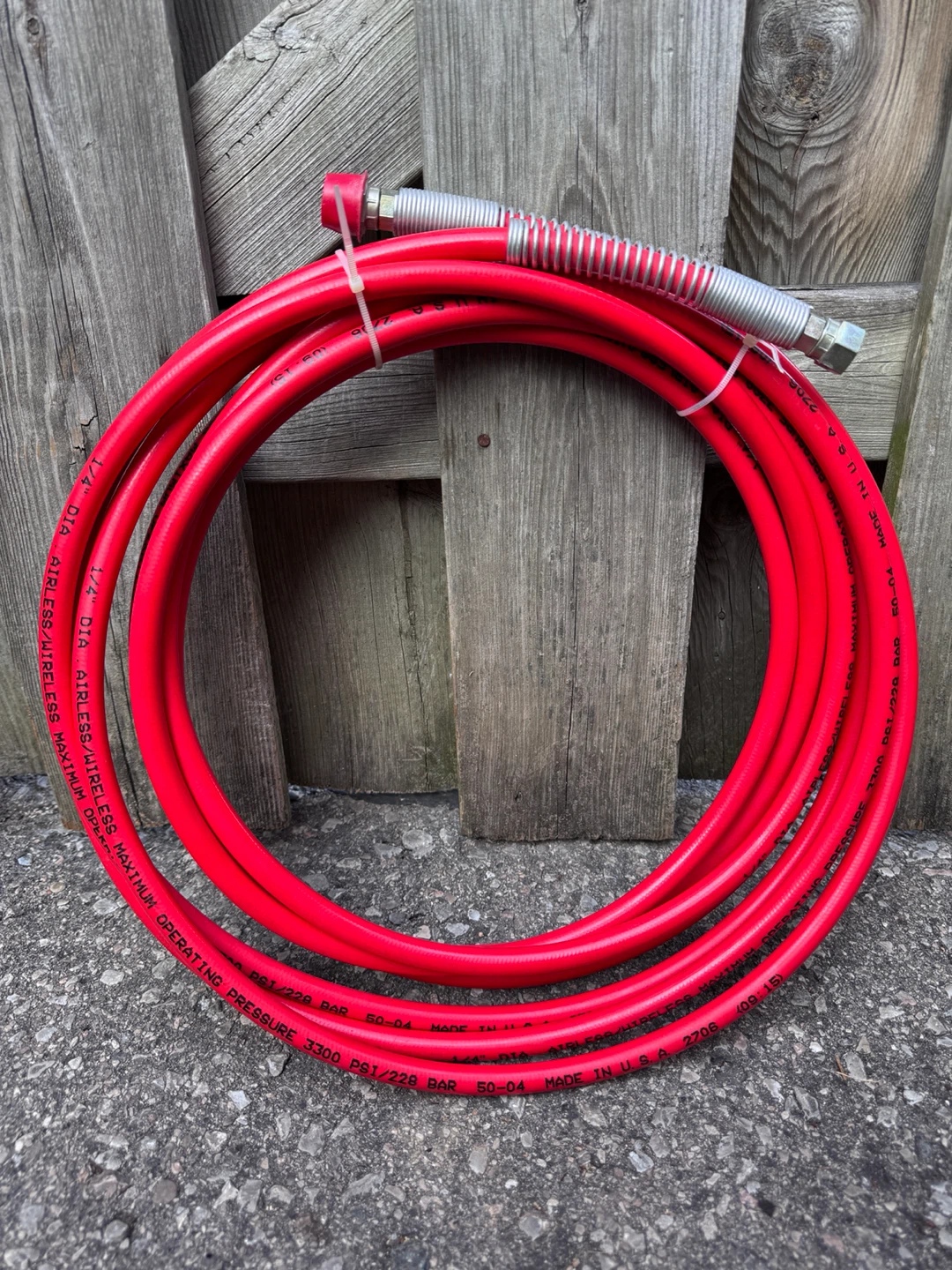 1/4” Diameter Airless/Wireless Paint Spray Hose 25 Feet Long