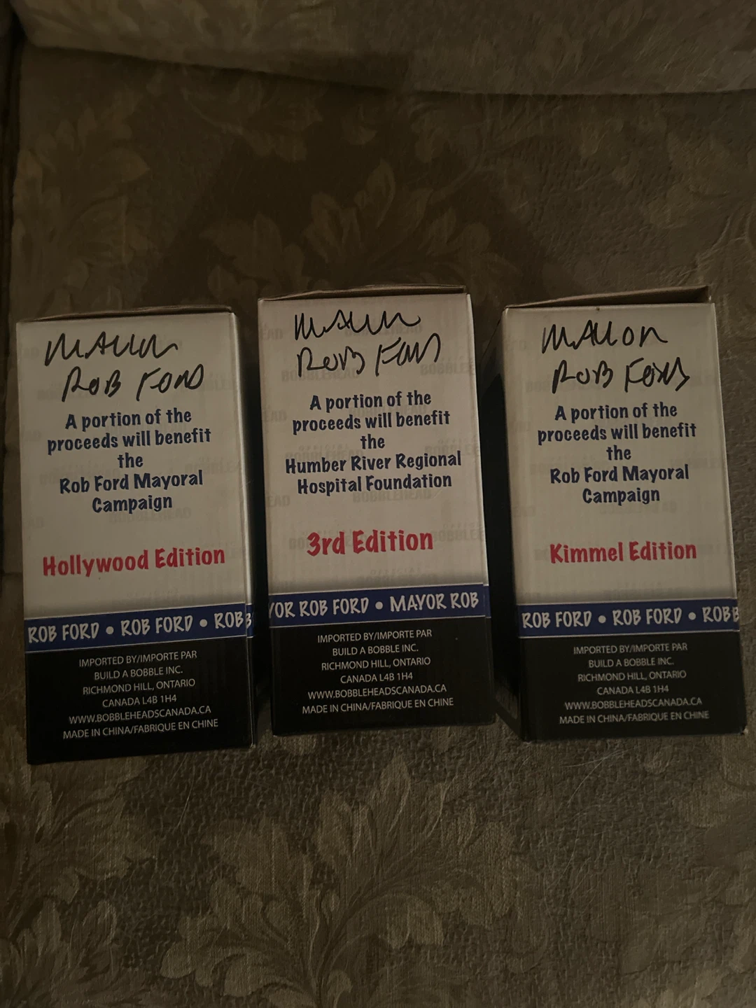 Lot of 3 SIGNED AND SEALED Rob Ford Official Bobbleheads - photo 2