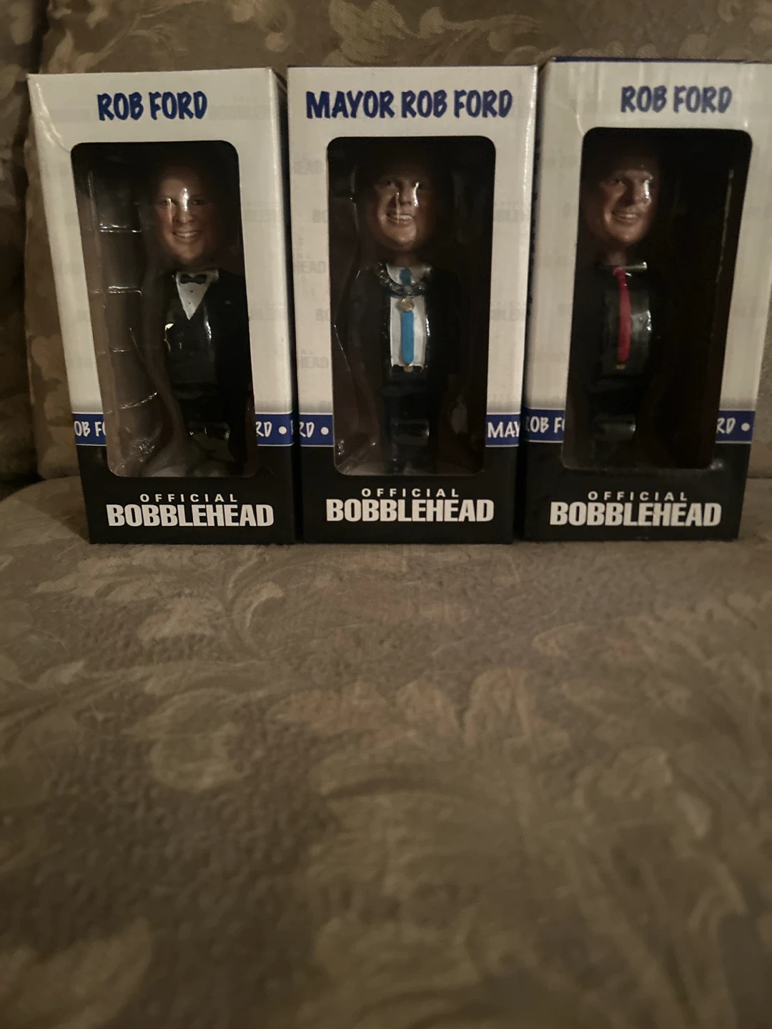 Lot of 3 SIGNED AND SEALED Rob Ford Official Bobbleheads - photo 3