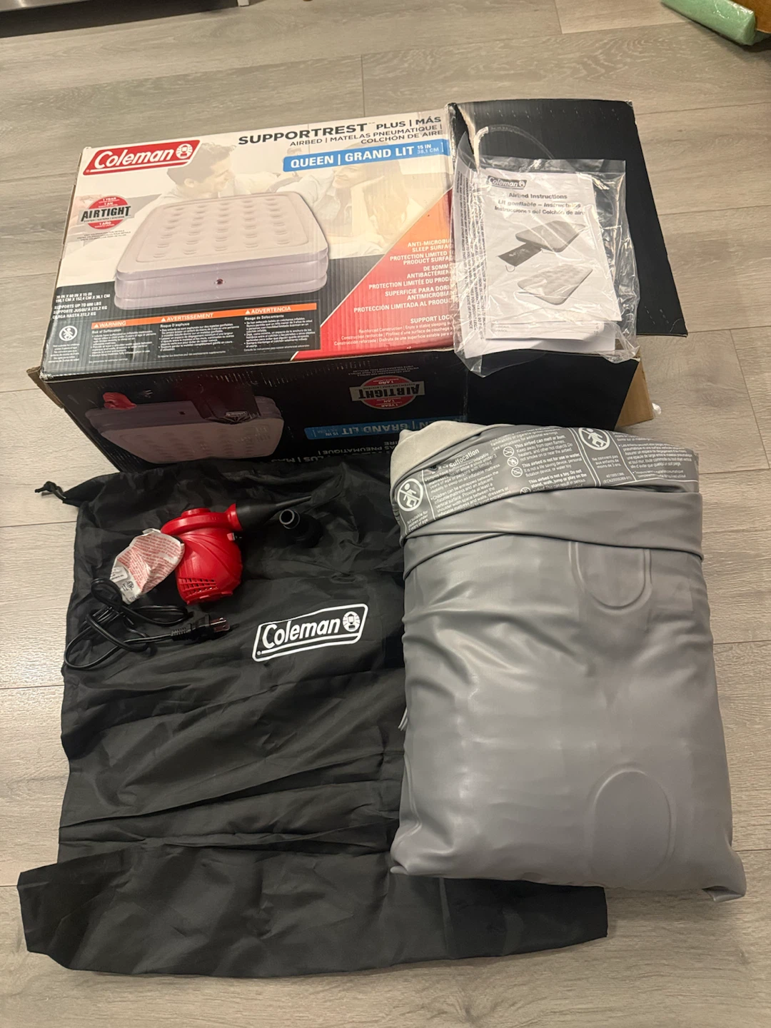 Coleman SupportRest Plus Queen Air Mattress with Pump