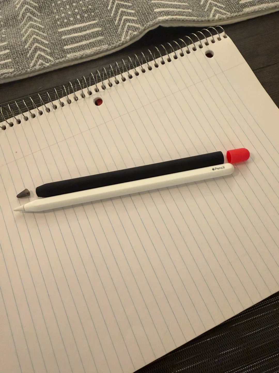 Apple Pencil (1st Gen) with Black Grip and Red Cap