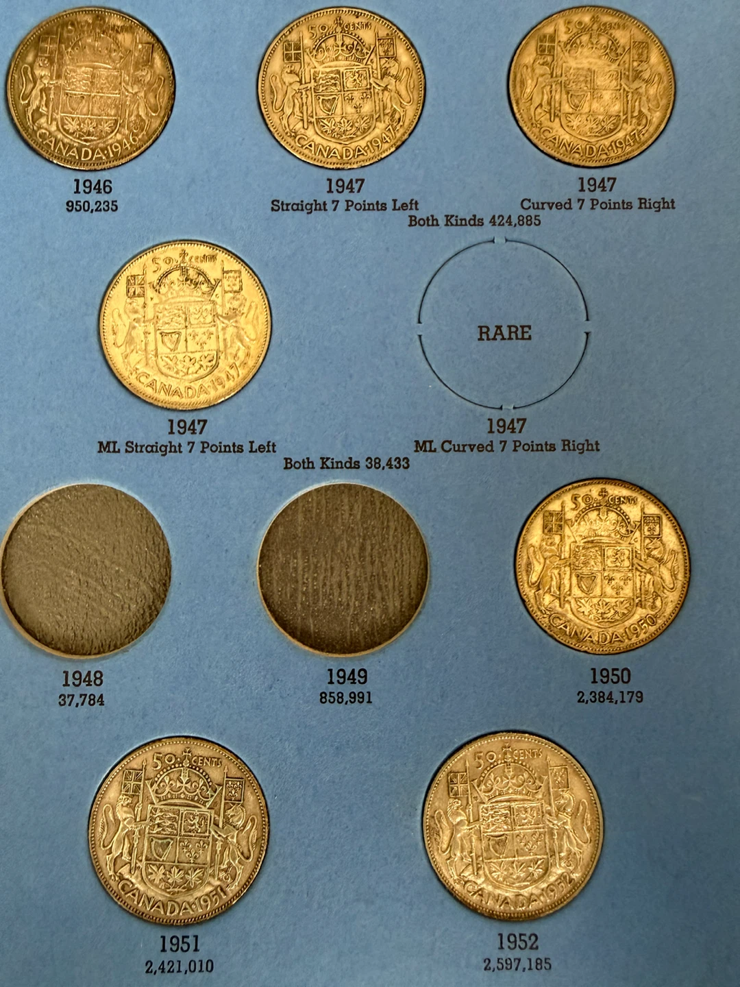 Canadian Half Dollars Collection 1937-1959 - photo 3