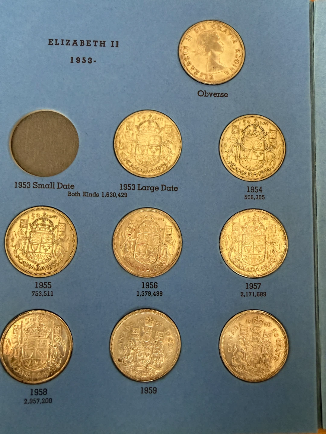 Canadian Half Dollars Collection 1937-1959 - photo 4